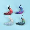 Brooch Pin Gradient Color UV Printing Peacock Shape Zinc Alloy Pin Suits Coats Sweaters Badge Versatile Accessories