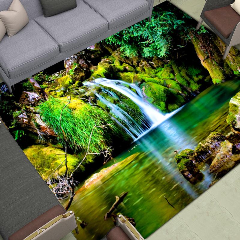 Forest Mountain River Landscape Carpets Bathroom Entrance Mat Kitchen Floor Living Room Corridor Rugs Home Decor Carpet