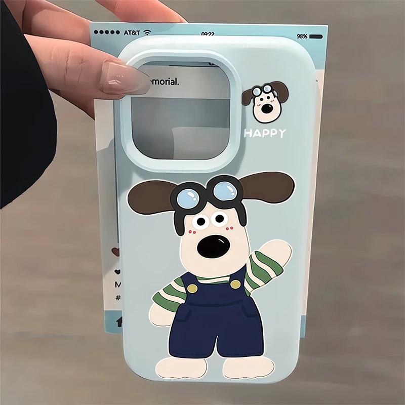 Korean Waving Master Dog Applicable to iPhone16/17Promax Mobile Phone Case Apple 15Pro Glutinous Rice Liquid Case
