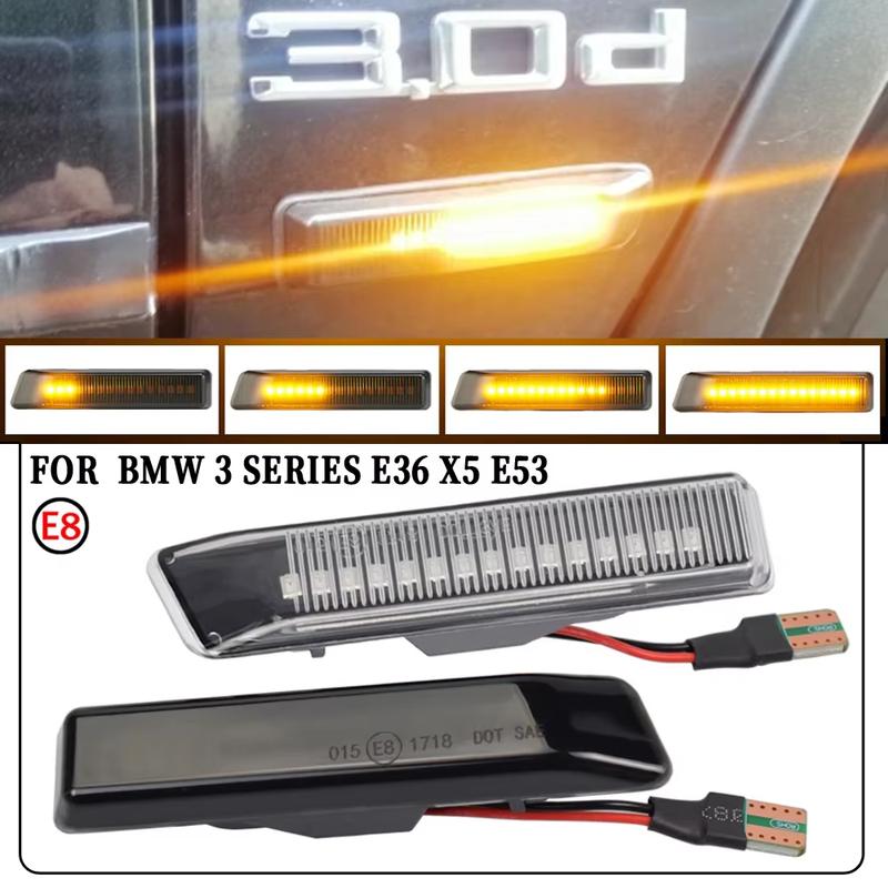 LED Dynamic Turn Signal Light For BMW X5 E53 1999-2006 3 Series E36 Side Marker Flasher Flowing Water Blinker Flashing Light