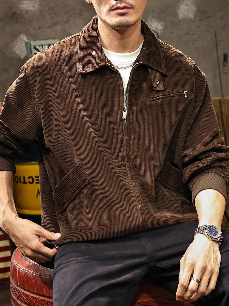 Herren Cord Harrington Jacke mit Kragen - Herbst/Winter 2025 Neuankunft