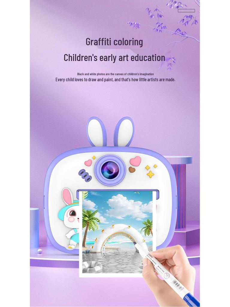 Instant Print Digital Camera for Kids - Photography and Learning Toy for Birthdays