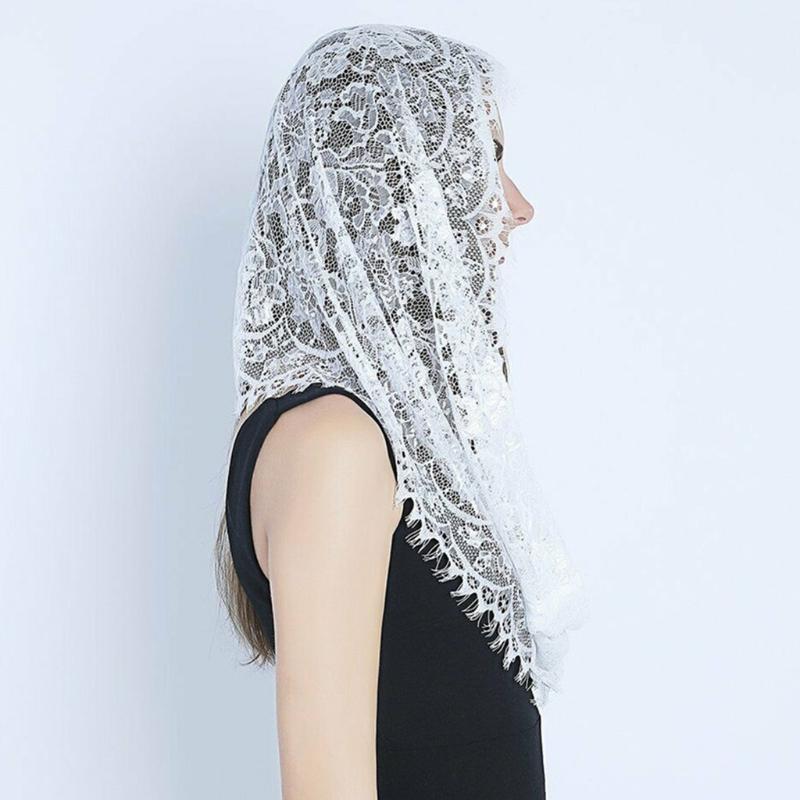Lace Mantilla Catholic Church Chapel Veil Exquisite Flower Embroideries