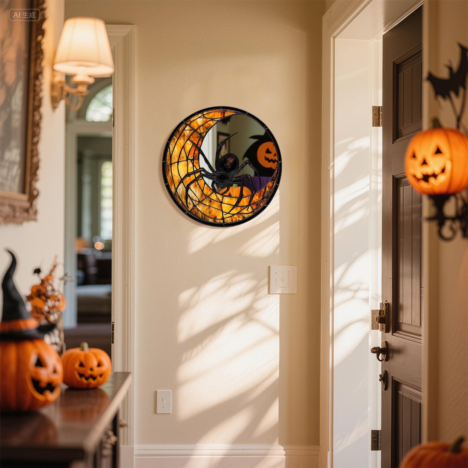 

Halloween Decorative Mirror Stickers For Bedroom And Bathroom Walls, No Need For Drilling, Wall-mounted Festival Decorations. One Size