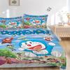 Doraemon Adventure Print 3Pcs Bedding Setduvet Cover With 2 Bedropillowcase Home Birthday Gift