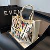 Colorful Letter Printed Canvas Bag New Large-capacity Casual Shoulder Bag