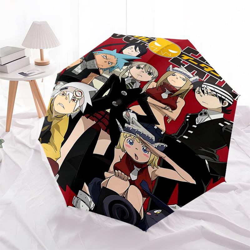

1pc Soul Eater Umbrella: Automatic Opening, Foldable Design, Iron Frame, Outdoor Use, Festival Gift, Suitable for Fans, Travel, Daily Use, Ideal Prese