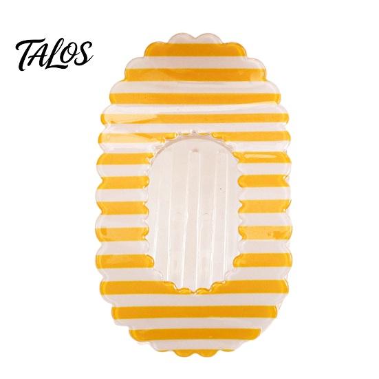 Floral Print Hair Claw for Women, Transparent Acrylic Clip with Anti-Slip Dense Teeth, Lace Wavy Outline Stable Grip Back Head Half-Tied Updo