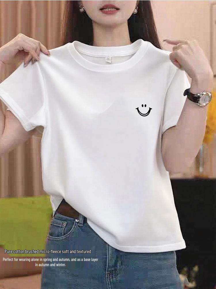 Summer 2026 Women's Korean Style Yellow Cotton Short-Sleeve T-Shirt - Fashionable, Versatile, Age-Reducing Base Layer