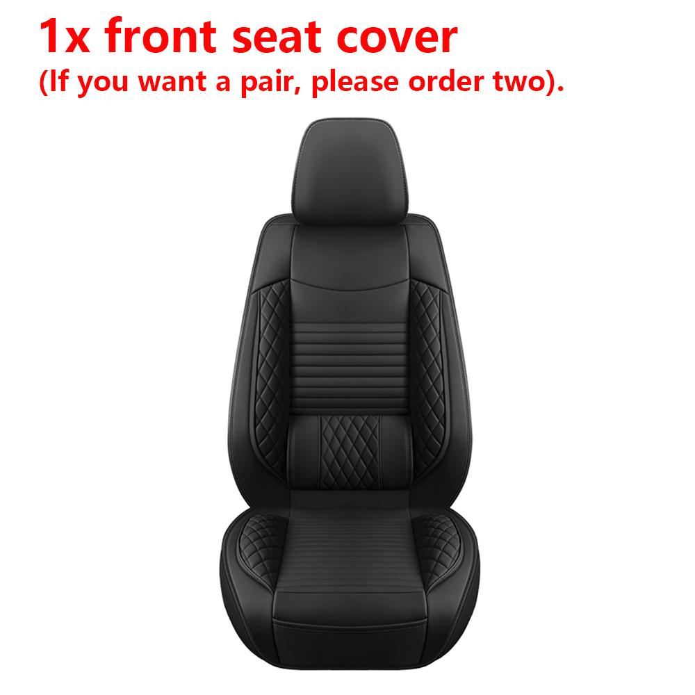 Black & White Faux Leather Car Seat Covers - Universal Fit, Lumbar Support, Waterproof, Anti-Slip, Durable for Cars, SUVs, Truck