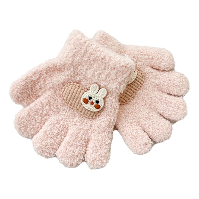 Cosy Winter Gloves for Kids Ages 1 To 3 Year Soft and Warm Five Finger Mittens 69HE