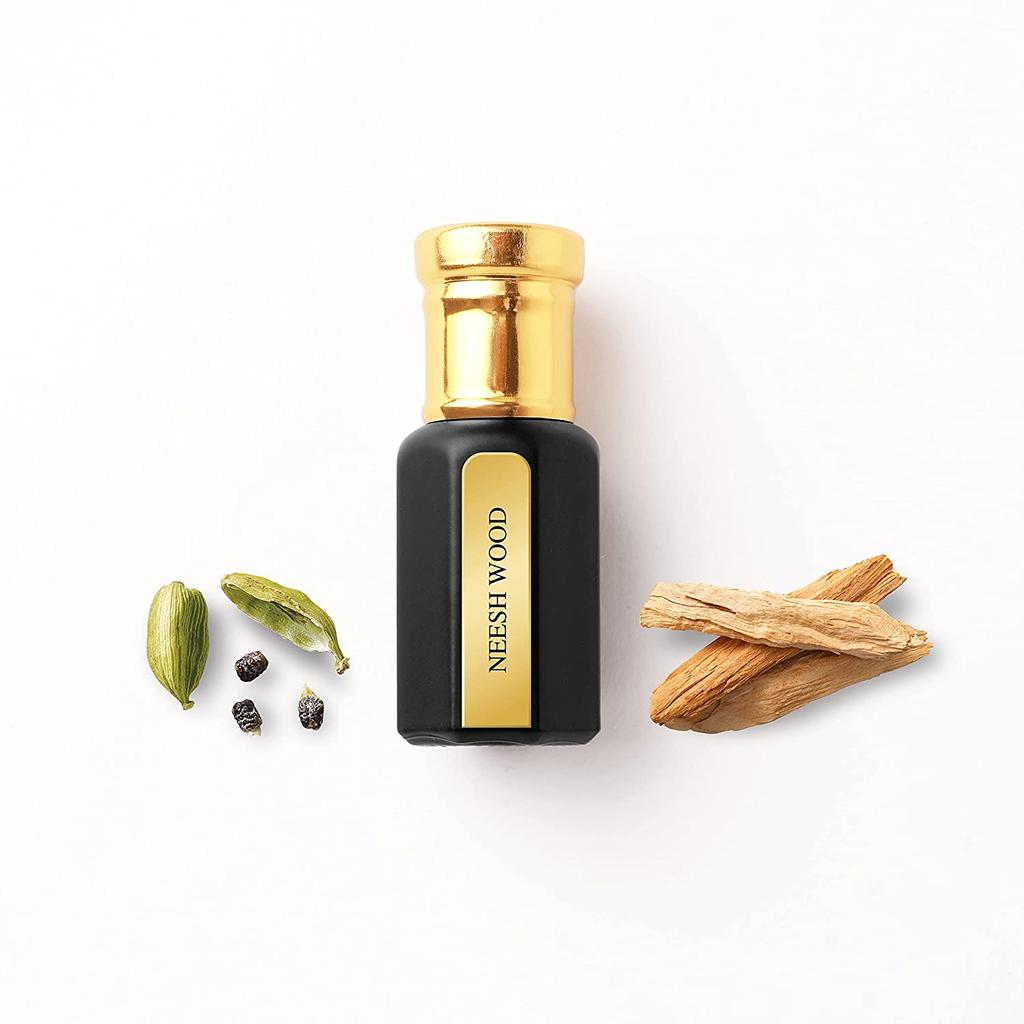 NEESH Wood Attar for Men and Women, Roll-On Attar with Long Lasting Fragrance, Perfect Unisex Gift (6 Ml)