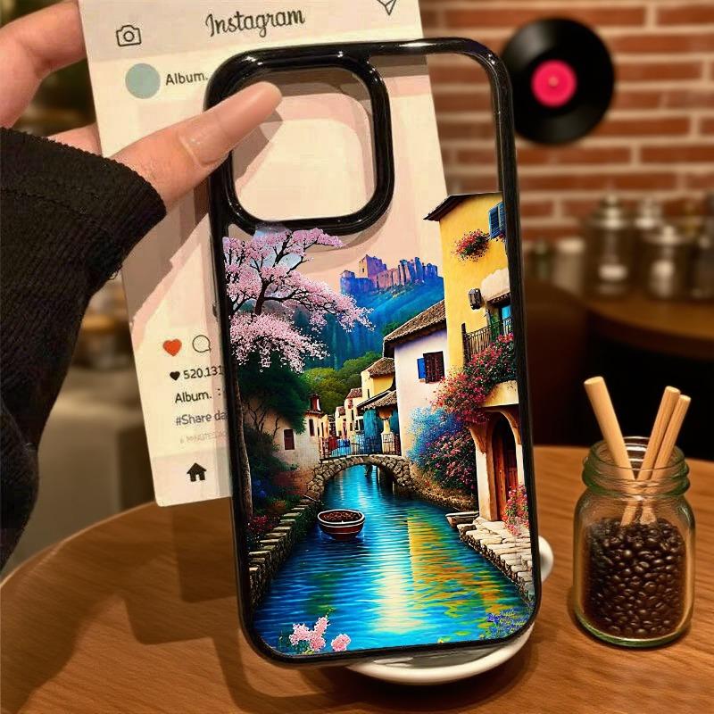 Vacation Villa House Scene Landscape Phone Case for IPhone 17 16 12 13 14 11 15 Pro Max Mini Plus XR XS X 8 Autumn Scenery Case