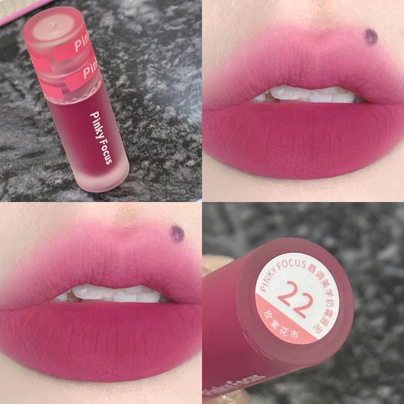 PinkyFocus Velvet Matte Lip Mud: 26 Shades of Long-lasting, Pigmented Lipstick for Women