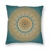 Teal To Tangerine Mandala Square Pillowcase Polyester Linen Velvet Pattern Zip Decorative Car Cushion Cover