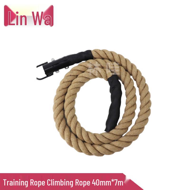 Hemp Climbing & Tug-of-War Training Rope with Hook