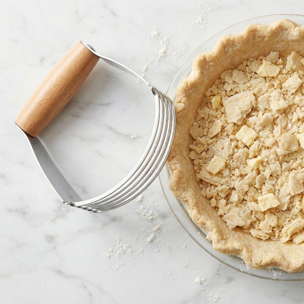 Edelstahl Teigrührer Holzgriff Schwerlastklingen Teigschneider 5 Klingen Komfortabler Gebäckschneider Kalte Butter Mischen