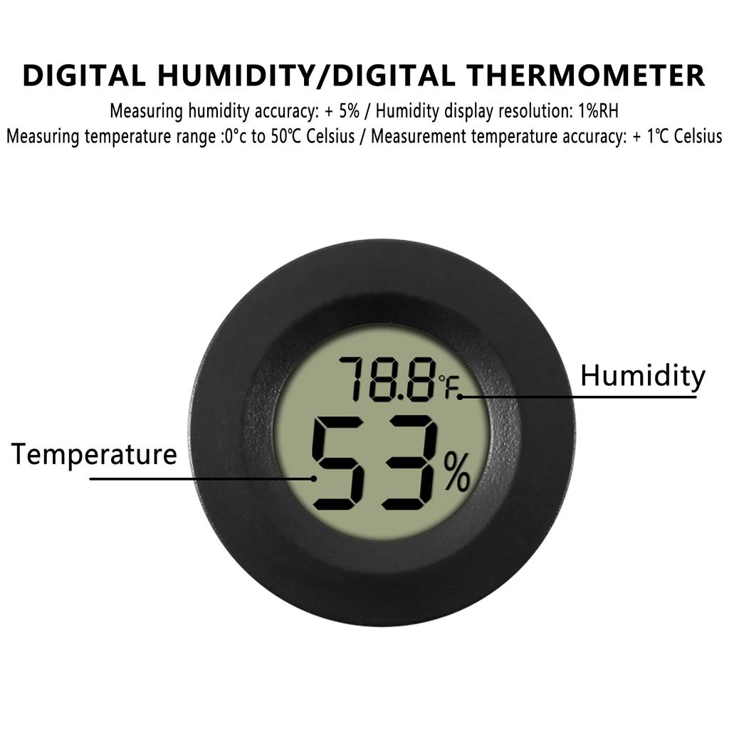 6-10pcs Round Electronic Thermometer Hygrometer Indoor Digital LCD Hygrometer Temperature Humidity Meter Household Merchandises