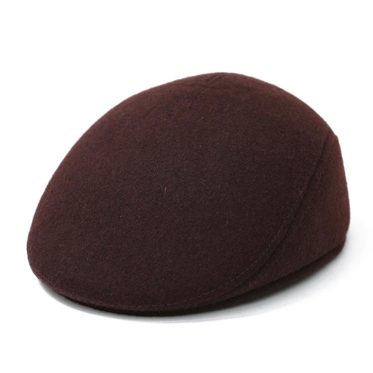 Men's Autumn-Winter Velvet-Lined PU Duckbill Cap with Ear Protection for Elderly