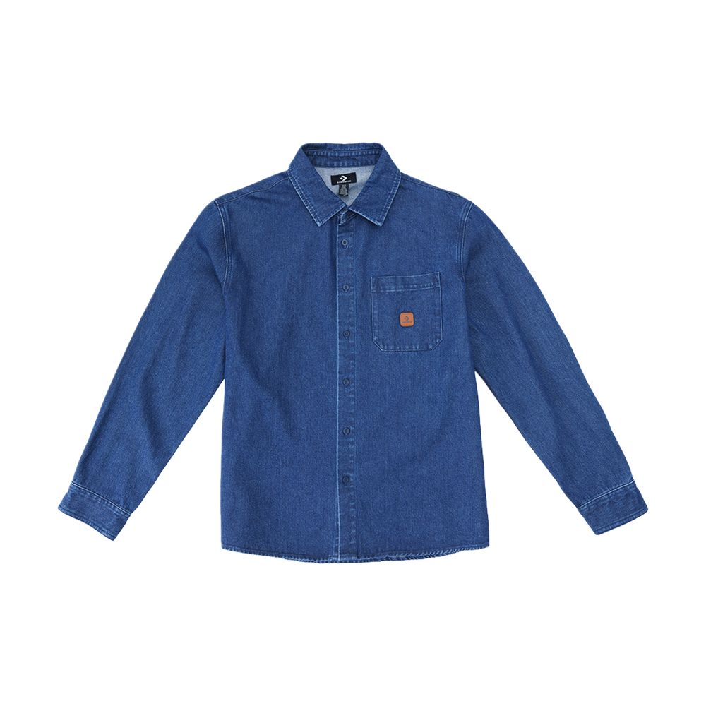 Converse Shirts Unisex Blue Lapel Moderate UCJ418-UHA L