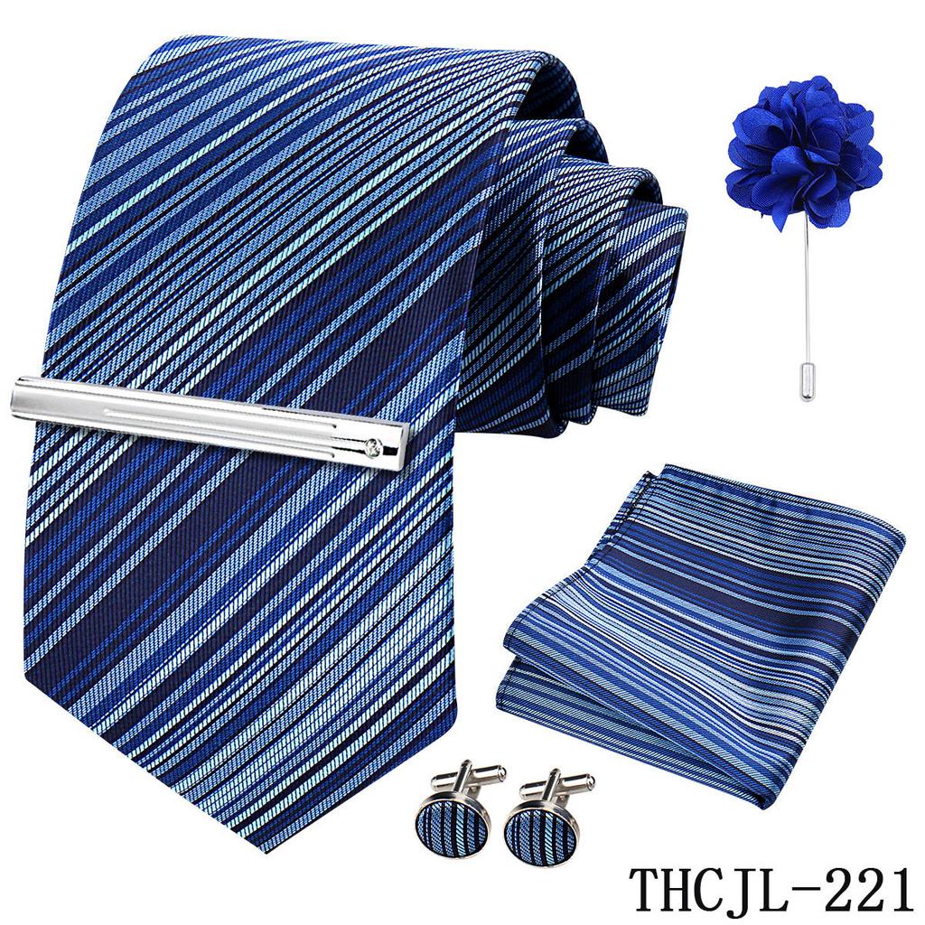 Men'S Business Dress Tie 5-Piece Groom Best Man Dress Accessories Gaowei Dense Jacquard Tie Worker