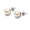 Pearl Earrings Single Migaki Shell Pearl Earrings 7mm To 12mm Beads 5 Sizes Titanium Earrings (Allergy Friendly) Trademark Registration 2016-102762