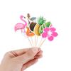 24Pcs Hawaiian Cupcake Toppers Flamingo Pineapple Palm Leaves Toothpicks Tropical Summer Beach Birthday Party Cake Decoration