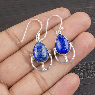 Lapis Lazuli Earrings Handmade Jewelry, 925 Solid Sterling Silver Earrings Designer Gemstone Jewelry Earrings, Gift For Mom