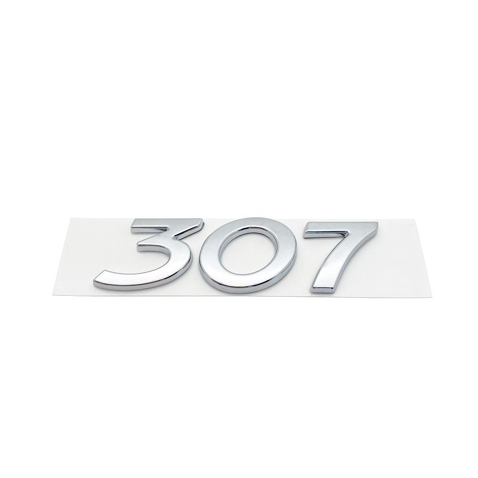 2026 Horká Samolepka na Auto 3D Černé Stříbrné Písmena 206 207 301 307 308 408 508 Znak pro Peugeot Auto Blatník Kufr Zadní Logo Samolepka