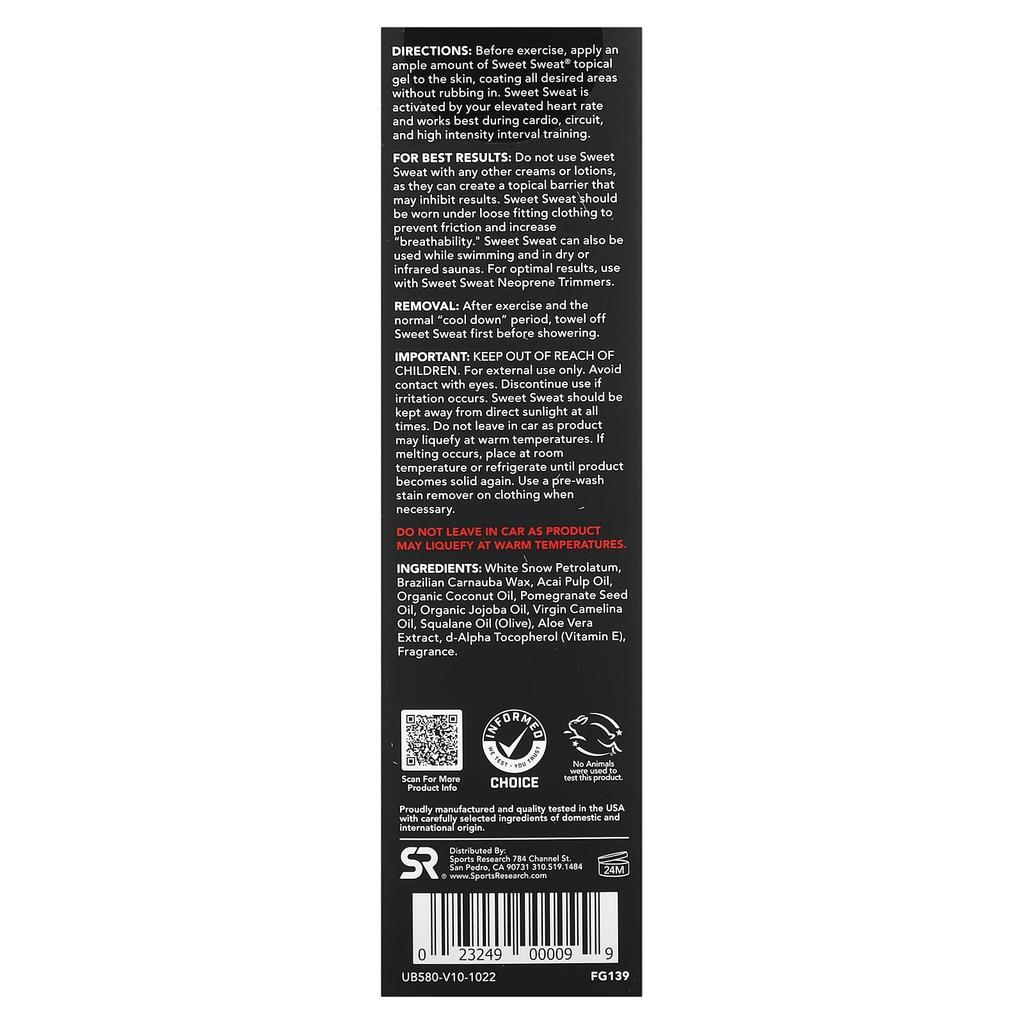 Sweet Sweat®, Workout Enhancer, 182G(6.4Oz)