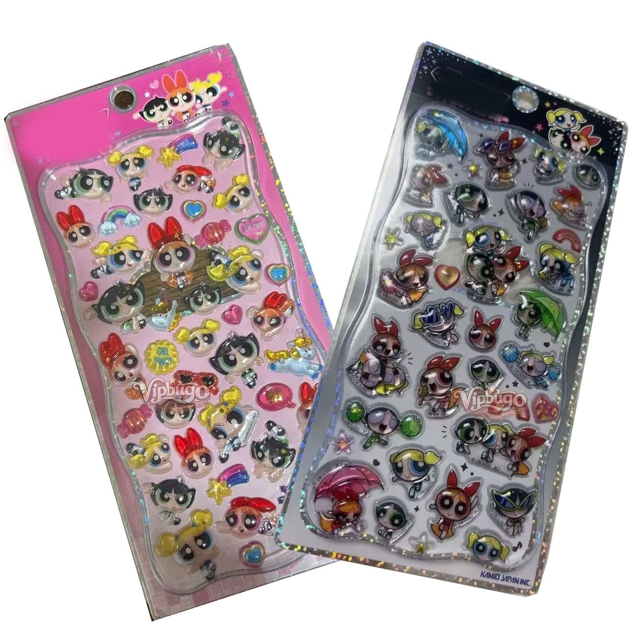

Vipbugo Powerpuff Girls 3D Sticker Set 2 Sheets Notebook Decor Gift Relief Design