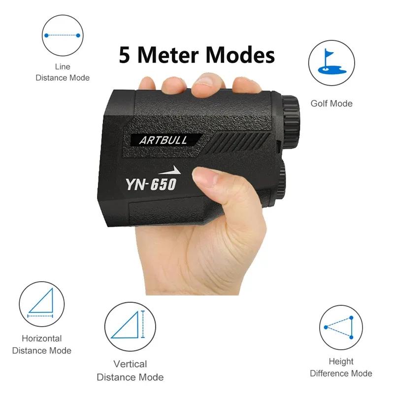 ARTBULL 1000m Golf Rangefinder 650m Telescope with Flag-Lock Slope Pin Laser Distance Meter Hunting Outdoor