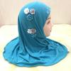 Fit 2-5 years old small girl cute hijab cap with flower beautiful muslim scarf islamic headscarf hat amira pull on headwrap