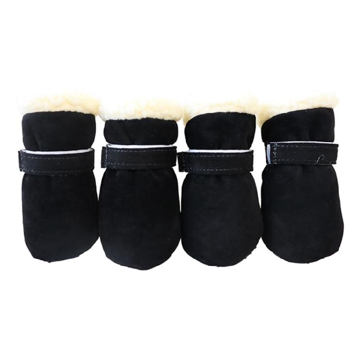 4pc Thick Warm Windproof Winter Pet Dog Shoes Anti-slip Snow Booties Footwear