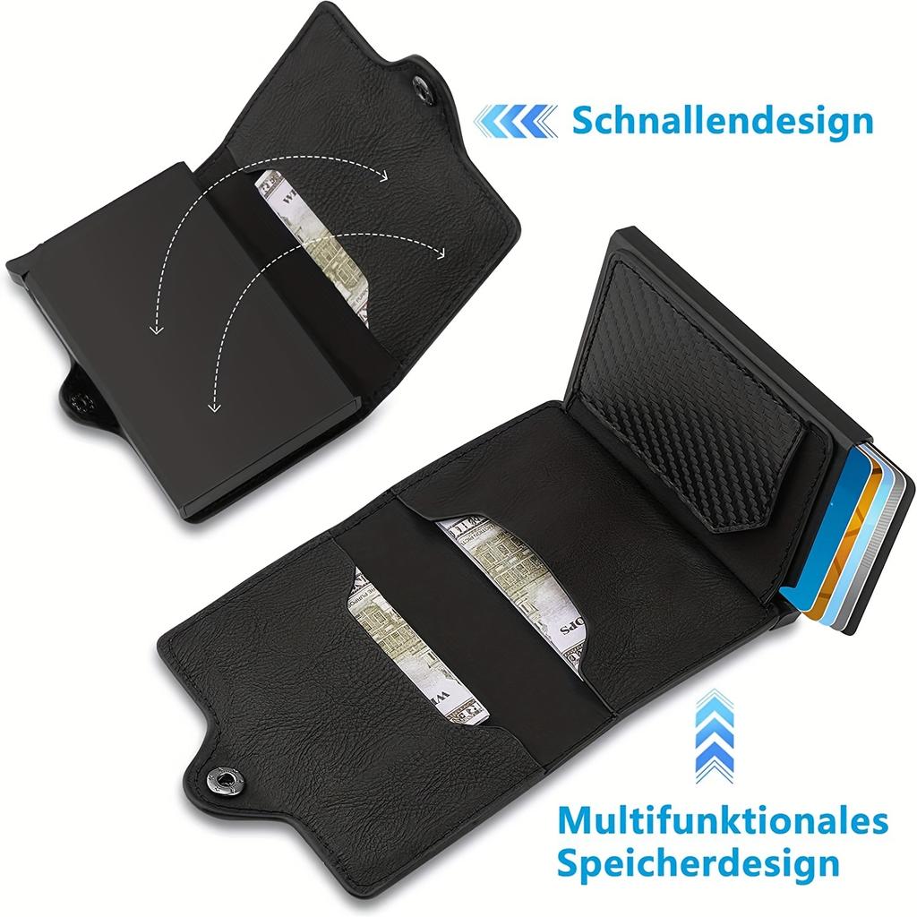 Airtag Schnalle Brieftasche Metall Aluminium Box Fall RFID Anti-Diebstahl Swipe Kreditkarteninhaber Kurze Reißverschluss Münzbörse