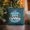 Home Decor Merry Christmas Holly Pattern Throw Pillow Pattern Cushion Cover Suitable For Sofa Bedroom Car Pillow Cover