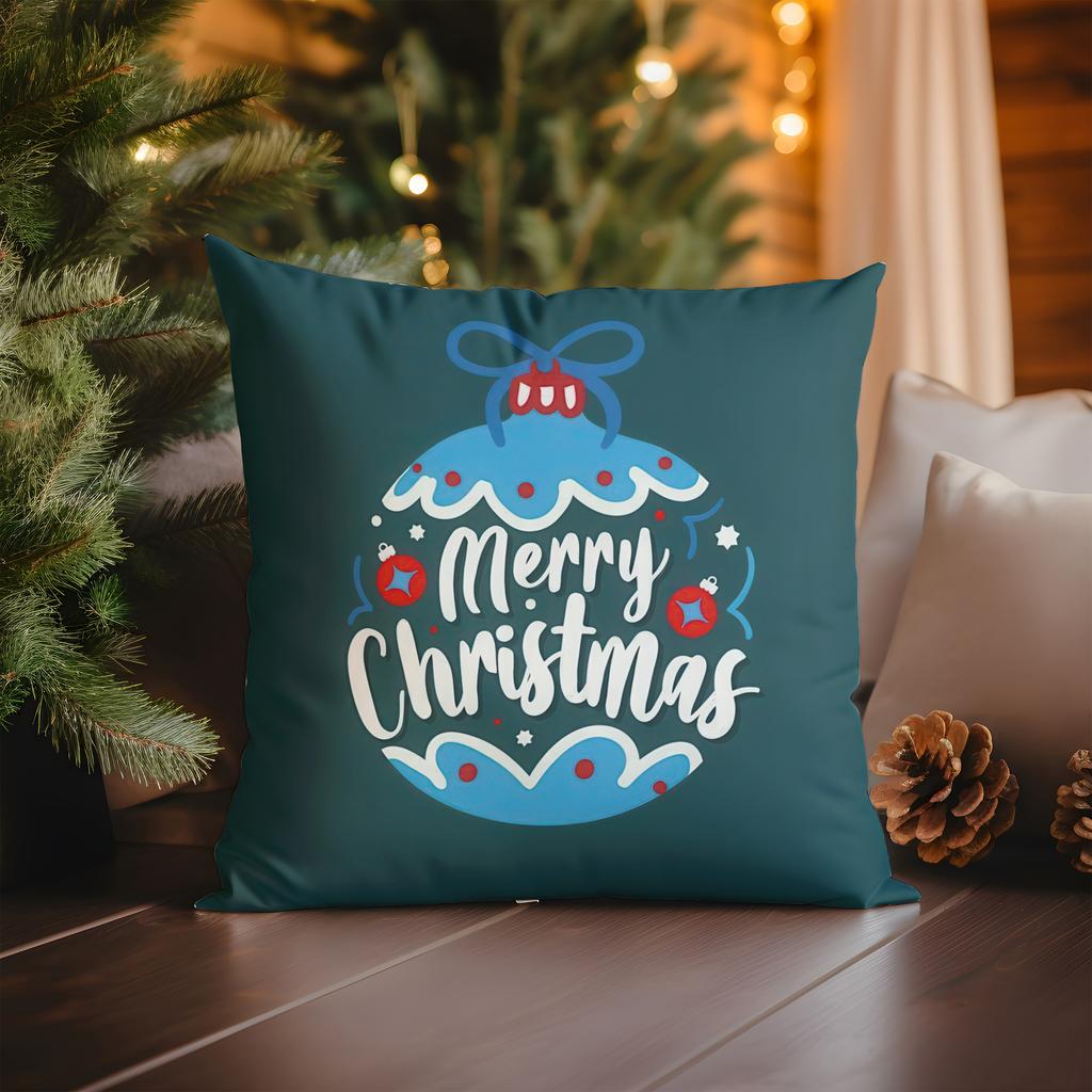 Home Decor Merry Christmas Holly Pattern Throw Pillow Pattern Cushion Cover Suitable For Sofa Bedroom Car Pillow Cover