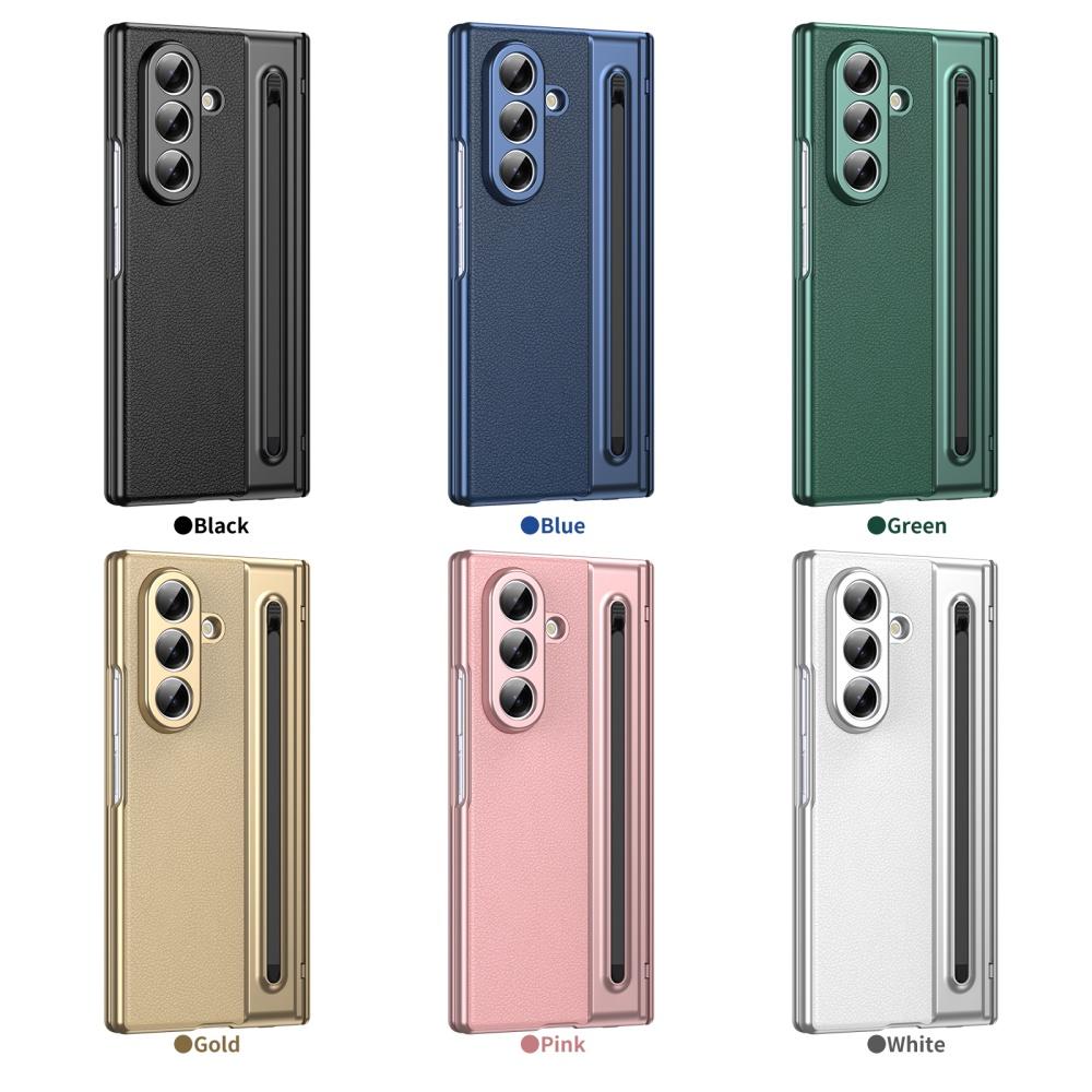 Z Fold7 Hinge Protection Leather Case For For Samsung Galaxy Z Fold7 Fold 7 Fashion Electronic Pen Slot Cover with Glass Film
