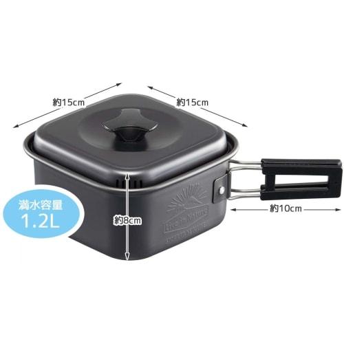 Skater Aluminum Square One Hand Pot Ramen Cooker 1.2L Outdoor Camping LiveL in Nature ANC1-A