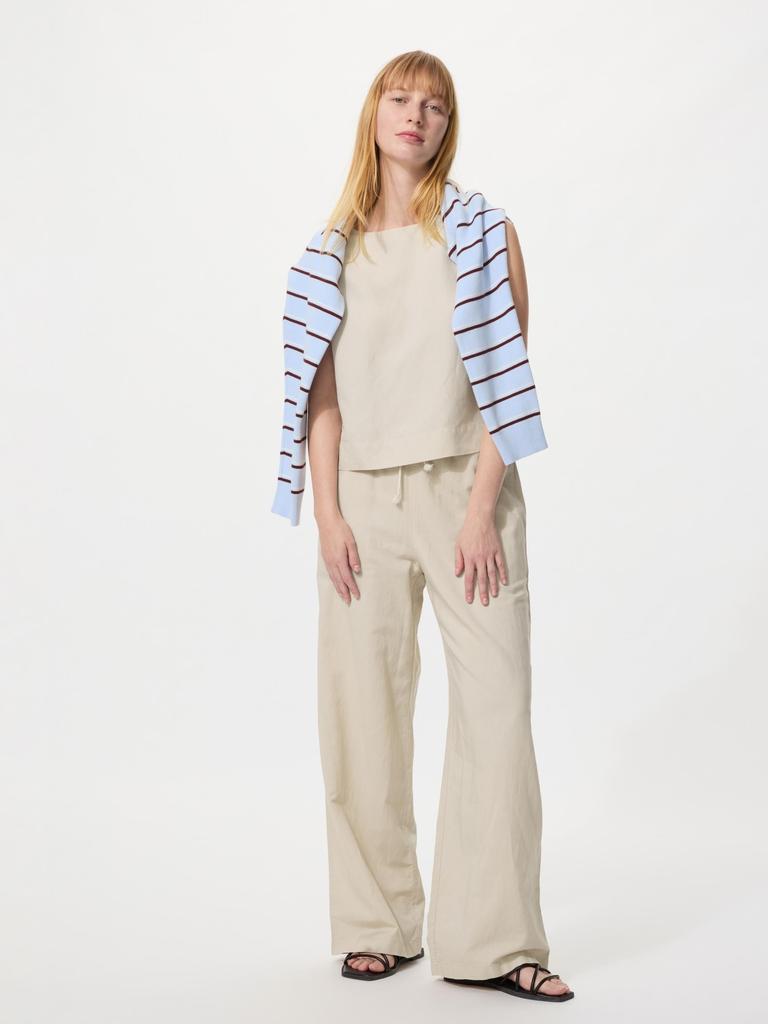Uniqlo Japan Linen Blend Easy Pants Long Length