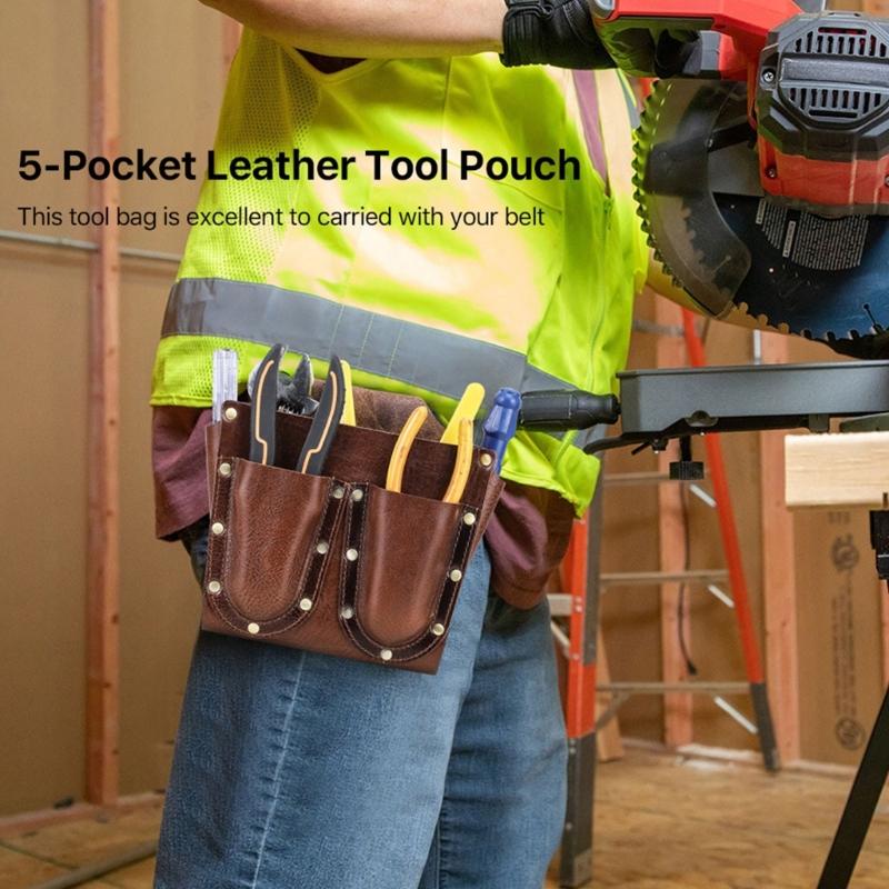 Tool Belt for Electrician Carpenters and Builders PU Leather Organizers