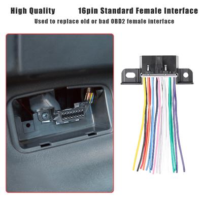Cable de Arnes de Cableado Fijo de Cola de Cerdo de Puerto de Tablero de Cable Abierto Hembra J1962F a OBD2 OBDII de 16 Pines Universal 10cm/3.9''