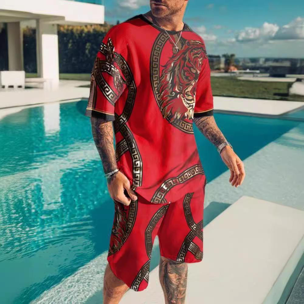 

Новый комплект мужской одежды с 3D-печатью, футболка большого размера с короткими рукавами, комплект шорт в наличии, поставка производителя 6xl