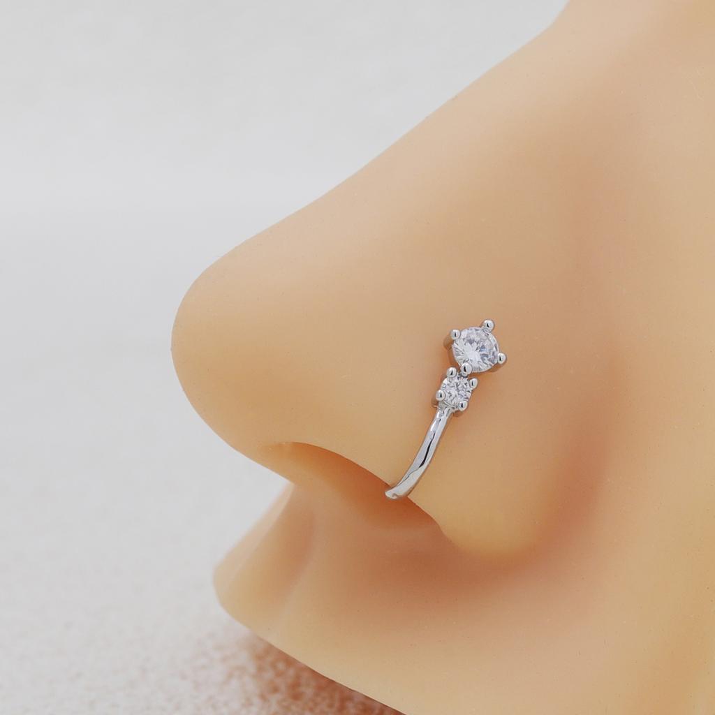 1Pcs Female Personalized Non-pierced U-shaped Nose Clip with Simple and Elegant Crystal Round Nose Stud