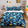 Colorful Fish Print Decoration Set Exquisite three-piece bedding set gift for kids and adults