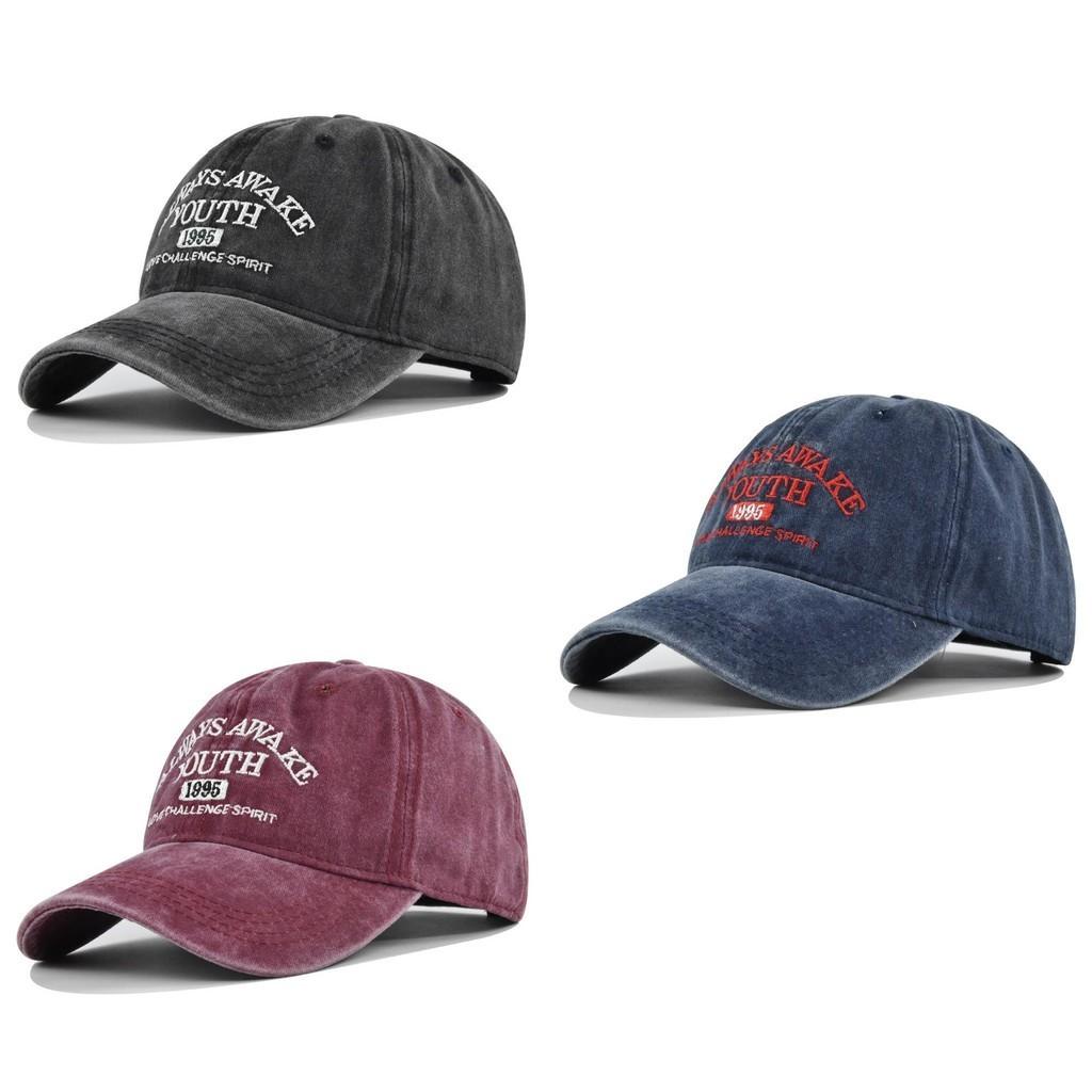 Hat Youth Baseball Letter Embroidered Retro Duck Tongue Hat Washed Old Hat Sun