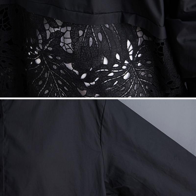 DIMANAF Plus Size Blouse Shirts Women Clothing Fashion Lace Floral Elegant Lady Tops Casual Loose Long Sleeve Button Cardigan