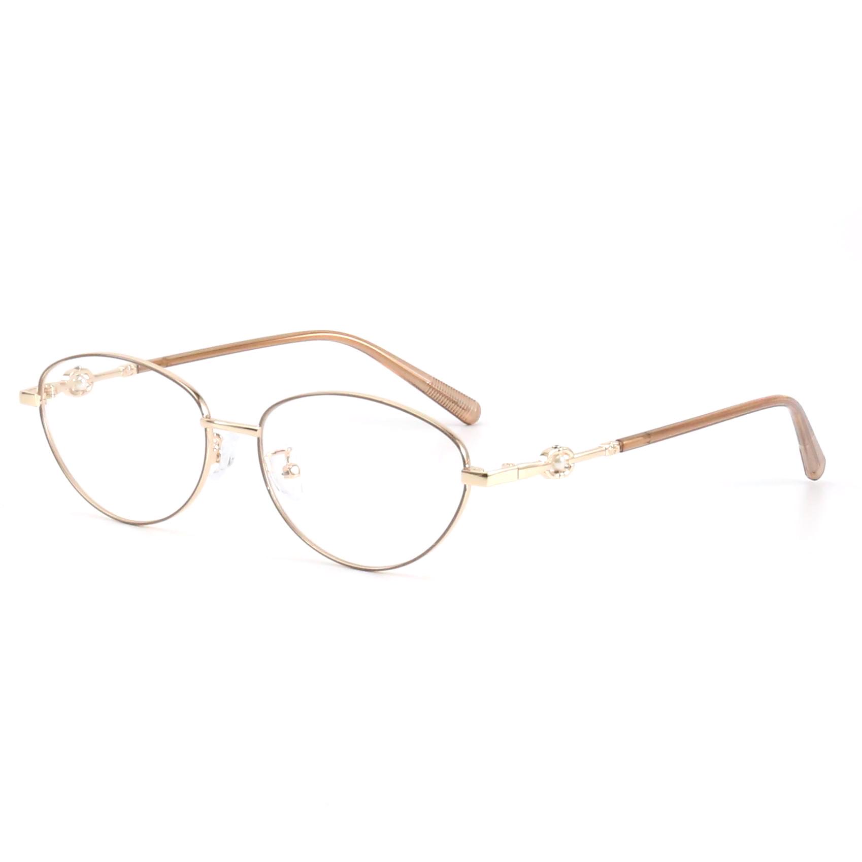 

Gold Thread Cat s Eye Metal Frame Glasses with HD Anti-Blue Light Lenses