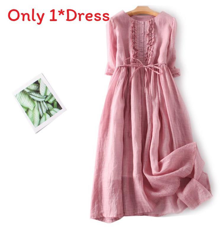 Vintage Summer A Line Dress With Tie Waist For Travel And Resort Wear