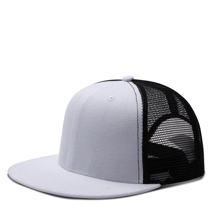

Adult Solid Color Flat Brim Mesh Snapback Cap Men Woman Hiphop Plain Baseball Hat 55-60cm 55-60cm белый